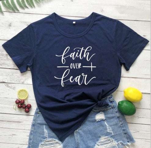 Faith Over Fear Christian T-Shirt Clothing For Women Faith Shirt