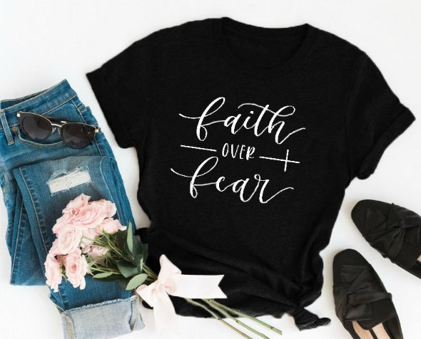 Faith Over Fear Christian T-Shirt Clothing For Women Faith Shirt