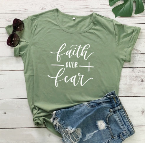 Faith Over Fear Christian T-Shirt Clothing For Women Faith Shirt