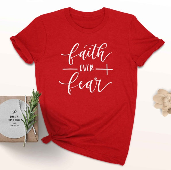 Faith Over Fear Christian T-Shirt Clothing For Women Faith Shirt