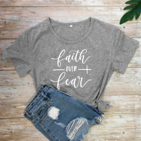 Faith Over Fear Christian T-Shirt Clothing For Women Faith Shirt