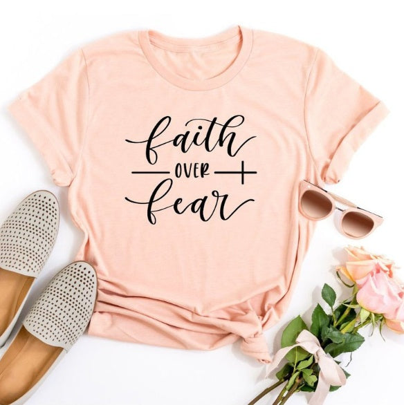 Faith Over Fear Christian T-Shirt Clothing For Women Faith Shirt