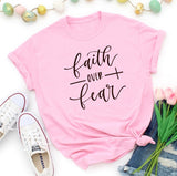 Faith Over Fear Christian T-Shirt Clothing For Women Faith Shirt