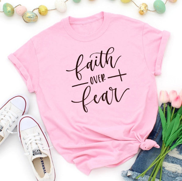Faith Over Fear Christian T-Shirt Clothing For Women Faith Shirt