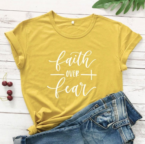 Faith Over Fear Christian T-Shirt Clothing For Women Faith Shirt