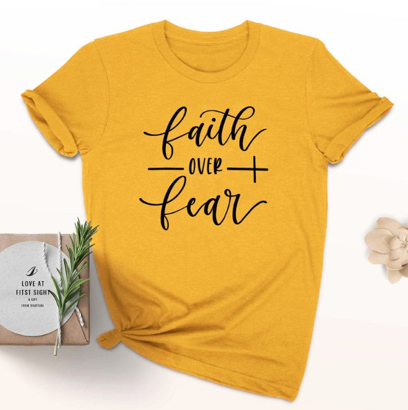Faith Over Fear Christian T-Shirt Clothing For Women Faith Shirt