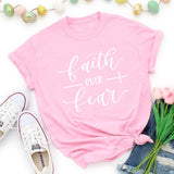 Faith Over Fear Christian T-Shirt Clothing For Women Faith Shirt