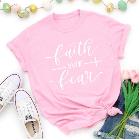 Faith Over Fear Christian T-Shirt Clothing For Women Faith Shirt